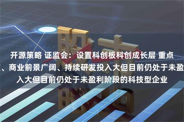 开源策略 证监会：设置科创板科创成长层 重点服务技术有较大突破、商业前景广阔、持续研发投入大但目前仍处于未盈利阶段的科技型企业