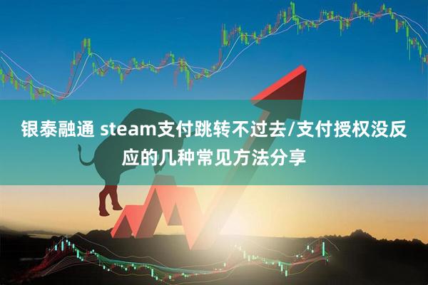 银泰融通 steam支付跳转不过去/支付授权没反应的几种常见方法分享